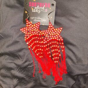 Southern Fried Chics Red Star Earrings